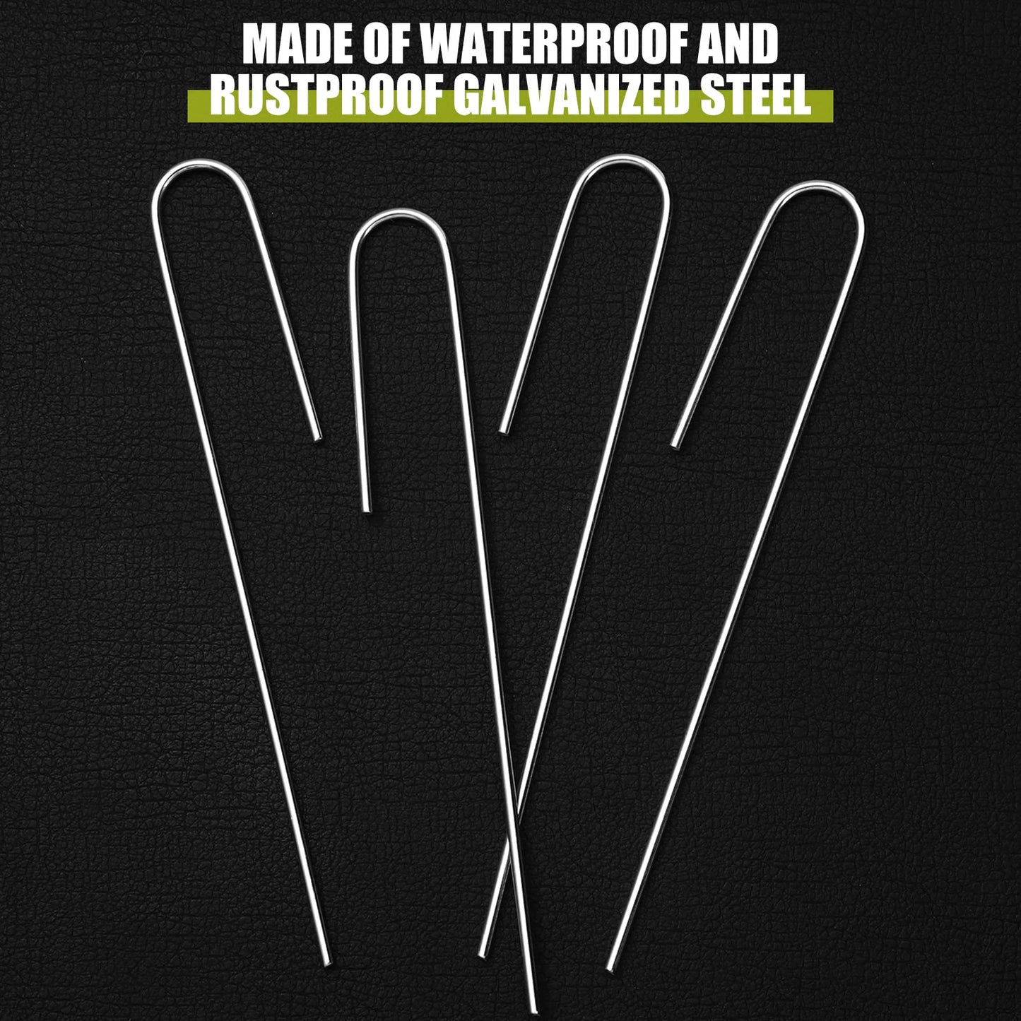 Pelopy 100 Pcs 1/2" Irrigation Drip Tubing Stakes 5 in J-Shaped Landscape Staples Garden Drip Line Stakes Soaker Hose Pins for Lawn Plant Yard Fence Ground Drips Systems, Silver