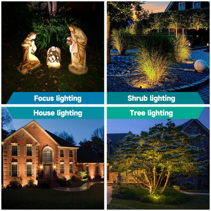Gardencoin Solid Brass Outdoor Landscape Spotlight, 12V LED Low Voltage Spot Light for Garden and Yard Uplighting, Classic Bronze Heavy Duty Accent Lighting Fixture with 2700K MR16 Bulb, Single