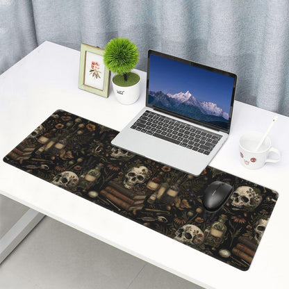 Mysterious Magic Skull Gaming Mouse Pad Large Extended Desk Mat Non-Slip Rubber Base Keyboard Pad with Stitched Edges for Office Gaming 31.5x11.8 in