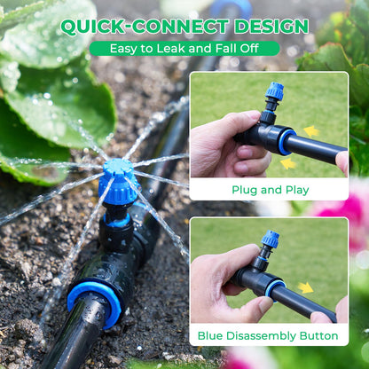 HIRALIY Raised Bed Drip Irrigation Kit Medium, DIY Garden Grid Watering System, Garden Irrigation System, for Flower Bed up to 3 x 8FT
