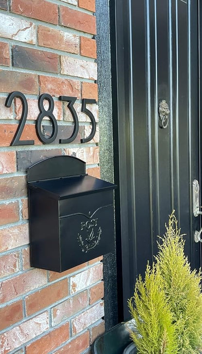 NACH Chelsea Wall Mount Mailbox for Outside, 11.5 x 5 x 13 inches, Black Mailboxes for Outside, Water Resistant Mailbox for Outside