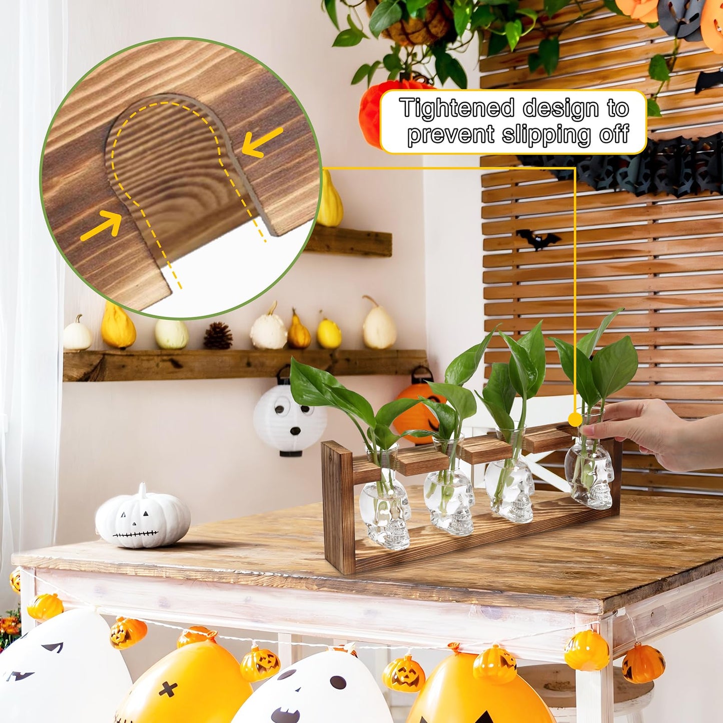 CYZglass Plant Propagation Stations Halloween Skull Plant Terrarium Kit Glass Vases Gift for Father Air Planter Home Office Decor