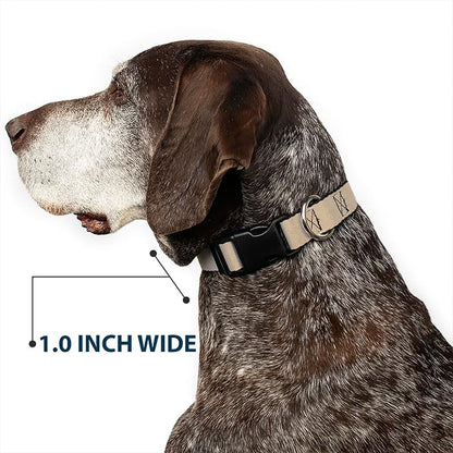 Dog Collar Plastic Clip Natural Hemp 18 to 32 Inches 1.5 Inch Wide