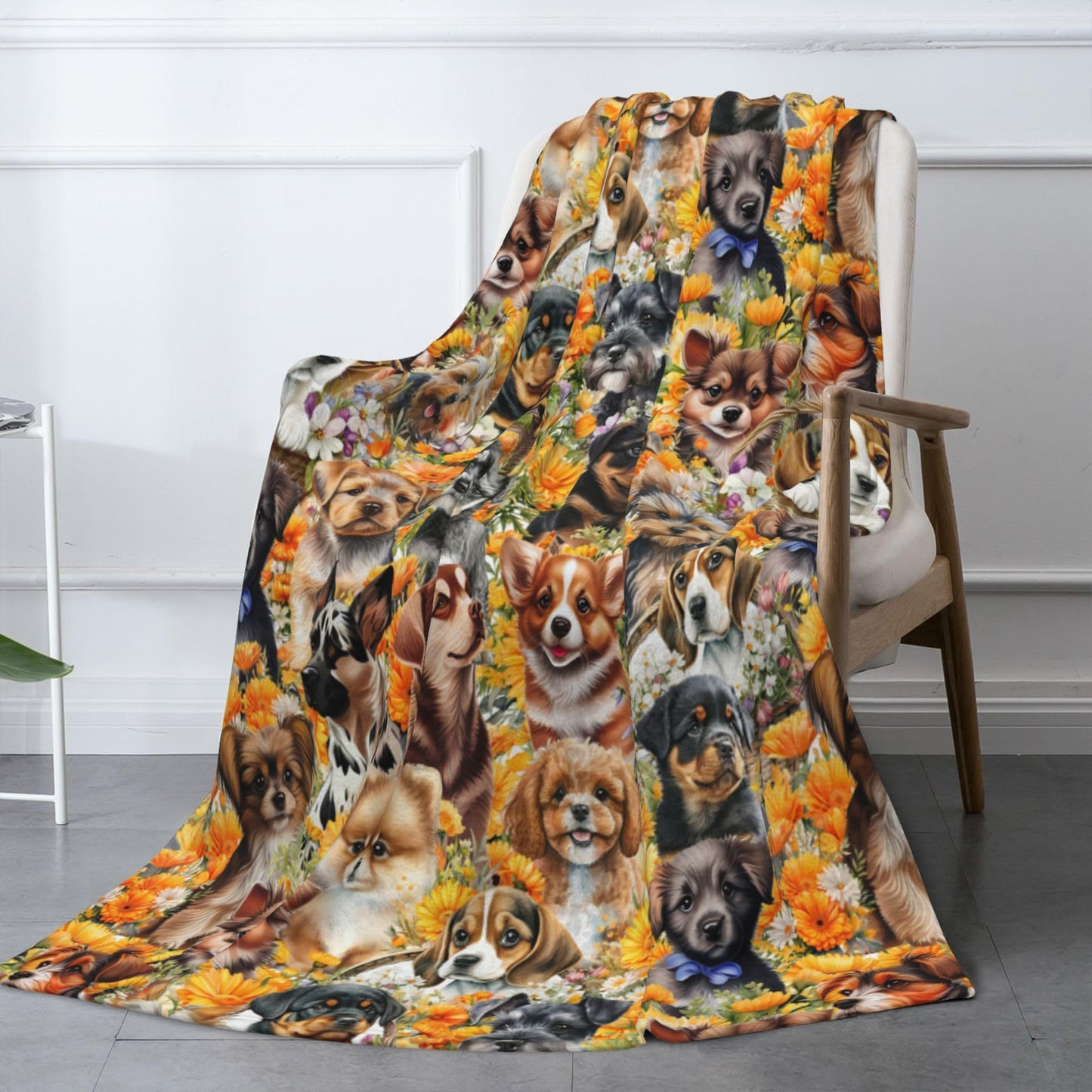 Cute Puppy Dog Throw Blanket Cozy Fluffy Plush Blanket Soft Flannel Throw Blanket for Kids Men Women Gift Sofa Bed Couch 50"x40" Christmas