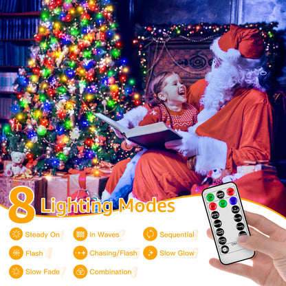 Ccinny 300 LED Christmas Tree Lights, Remote, 8 Modes, Timer, Waterproof, Multicolor, Model NYB0300K