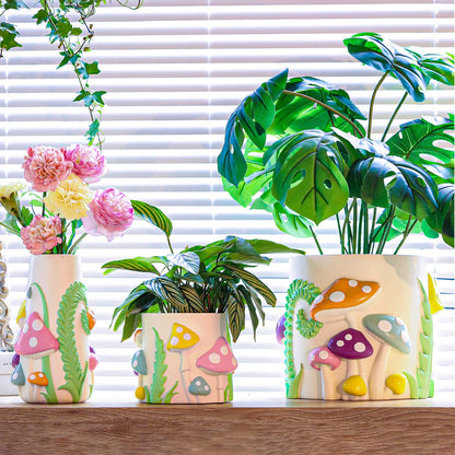 GUGUGO Pastel Mushrooms Vase for Flower Bundle Colorful Mushrooms Planters…