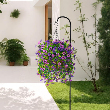 INQCMY Artificial Faux Hanging Flowers Plants Basket for Outdoor Outside Spring Summer Decoration,UV Resistant Fake Silk Daisy in Planter Resistant Look Real for Home Porch Balcony Patio Yard Decor