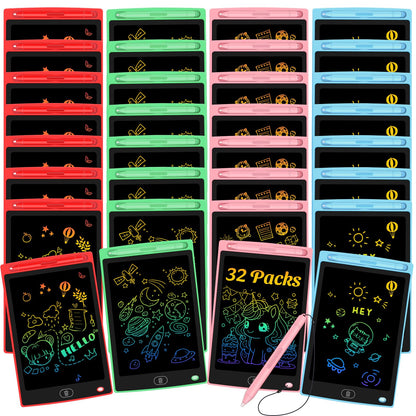 32 Pack LCD Writing Tablet for Kids - Erasable and Reusable Toddler Doodle Board in 8.5 inch, Ideal Drawing Pad for Learning Toy for Ages 3-8, Gift for Girls Boys