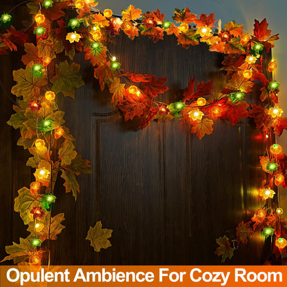 TURNMEON Fall Decor 2 Pack 3D Fall Thanksgiving Pumpkin Lights Total 40LED/13Ft Fall Decorations for Home, 3 in 1 Battery Powered Fall String Lights Halloween Thanksgiving Decor Home Indoor Outdoor