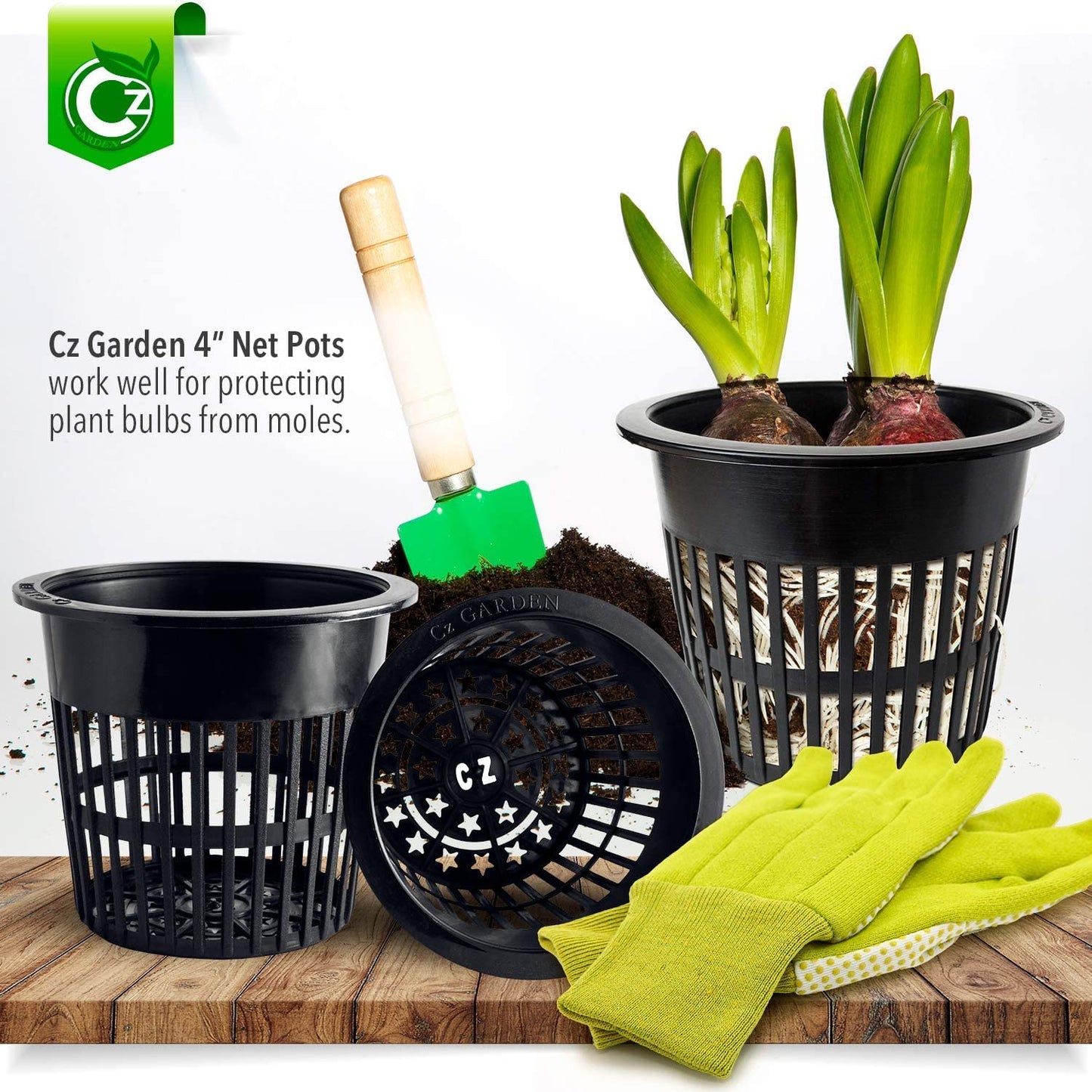 4 inch Net Pots Cz Garden All Star Round Heavy Duty Net Cups WIDE LIP Design - Orchids, Aquaponics, Hydroponics Slotted Mesh