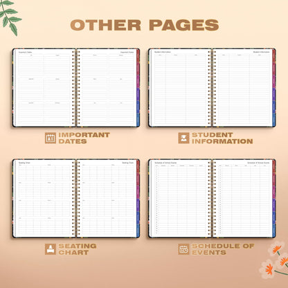 Teacher Lesson Planner 2026-2027 Academic Year, Aug 2026-Jul 2027, Deluxe 26-27 Lesson Plan Book for Teachers Supplies & Homeschool Planner with Pocket & Monthly Tabs, 8.5" x 11", Vintage Floral