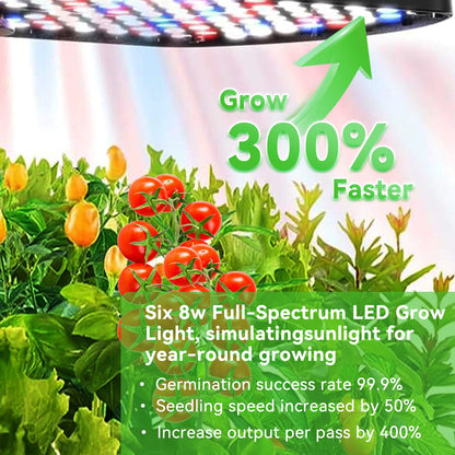 Indoor hydroponics Growing System, Large Vertical Hydroponic Garden with Smart Full-Spectrum Grow Lights, Auto Circulating Water, Mobile Indoor Gardening System for Herbs, Vegetables & Fruits