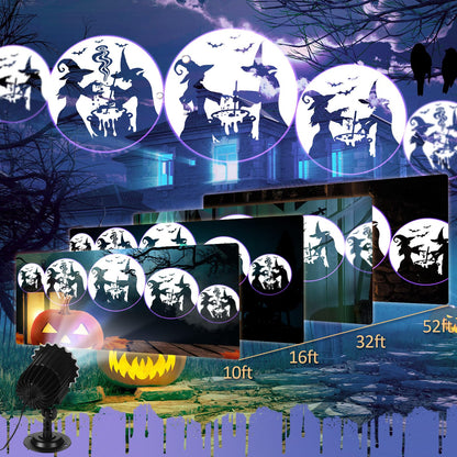Lingvee Halloween Projector Light with 1 Film Slides Holiday LED Projector Lights Outdoor Reflectors Waterproof Landscape Decorative Rotation Lighting Movement Projection Lamp(Witches Poison)