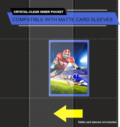 9-Pocket Card Binder - Holds 432 Trading Cards, 24 Side Loading Pages, Premium Zippered Card Album Folder Compatible with Penny Sleeves for Baseball Cards, TCG, and Game Card Storage & Display (Blue)