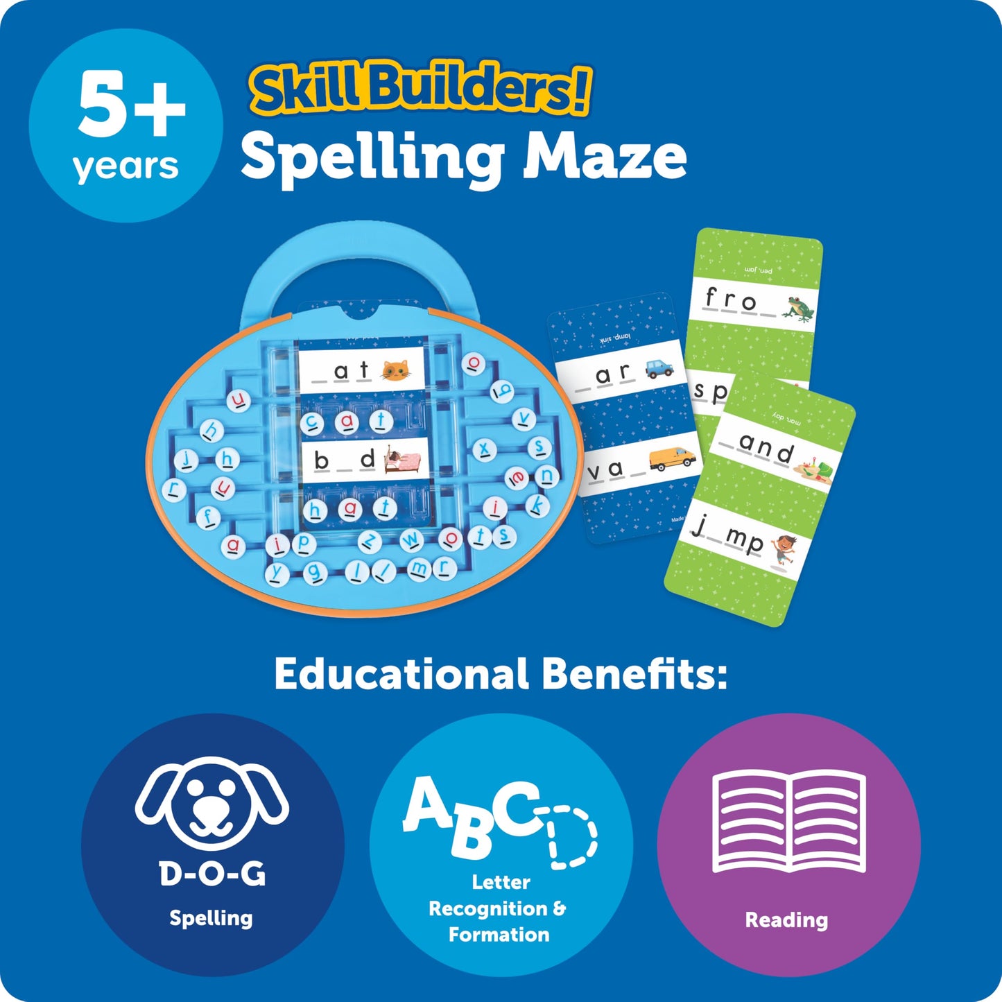 Learning Resources Skill Builders Spelling Maze, Learn to Read, Alphabet Flash Cards, Word Sequence Board Game, Classroom Must Haves, Kids Toys, Birthday Gift