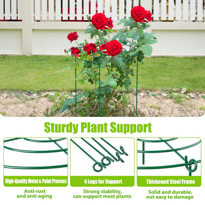 4 Pack Peony Cages and Supports, 14" Dx24 H Plant Supports for Outdoor Plants, Heavy Duty Metal Peony Support Cage Flower Support Rings, Plant Support Ring for Rose Tomato Hydrangea Strawberry