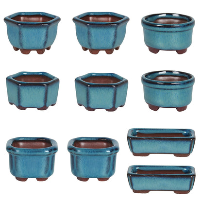 Bonsai Planter Succulent 1.8"(4.5cm) 10 Mini Glazed Pots