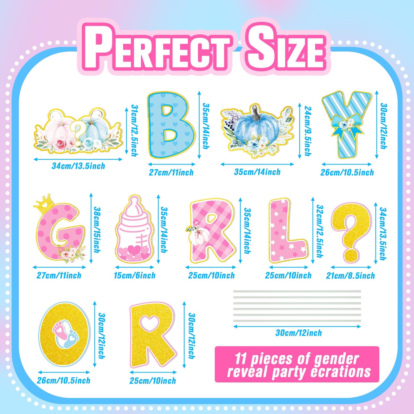 11 Pcs Little Pumpkin Thanksgiving Gender Reveal Decorations Boy or Girl Yard Signs with Stakes Fall Baby Shower Lawn Decor Gender Reveal Ideas He or She Yard Signs Baby Shower Party Supplies