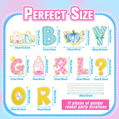 11 Pcs Little Pumpkin Thanksgiving Gender Reveal Decorations Boy or Girl Yard Signs with Stakes Fall Baby Shower Lawn Decor Gender Reveal Ideas He or She Yard Signs Baby Shower Party Supplies