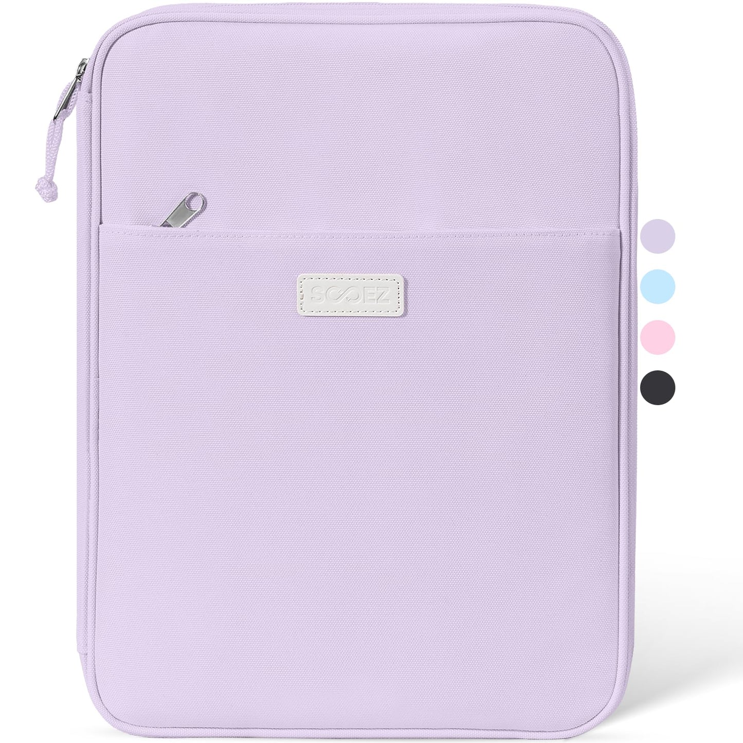 Sooez Zipper Binder Bag, 1 Inch Binders 3 Ring O-Ring, 5-Tab Dividers Expanding File Folder, 500-Sheet Capacity Three Ring Binder, Cute Organizer Storage for Student School Classroom Supplies, Purple