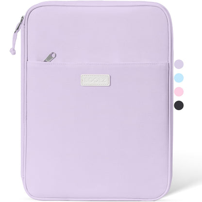 Sooez Zipper Binder Bag, 1 Inch Binders 3 Ring O-Ring, 5-Tab Dividers Expanding File Folder, 500-Sheet Capacity Three Ring Binder, Cute Organizer Storage for Student School Classroom Supplies, Purple
