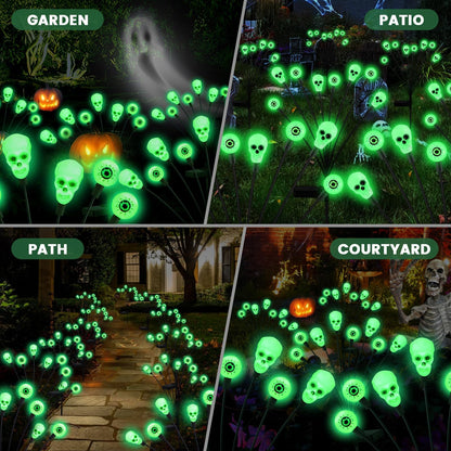 vignuto Halloween Decorations Outdoor, Scary Eyeball Lights,4PACKS 32LED,IP65 Waterproof,Halloween Decor for Garden/Yard/Patio/Lawn/Pathway(Green)