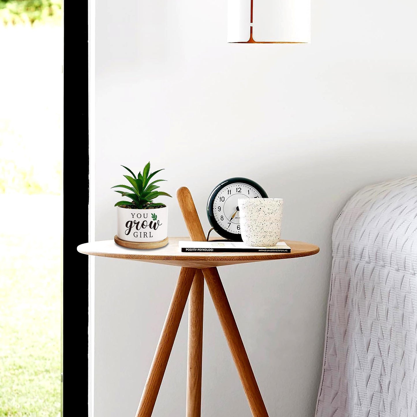 Grow Funny Planters for Indoor Plants, Cute Plant Pots You Grow Girl Succulent Planter Cactus Pot, Ceramic Planter, Appreciation Housewarming Gifts for Women, Friends (3.5 inch Pots, No Plants)