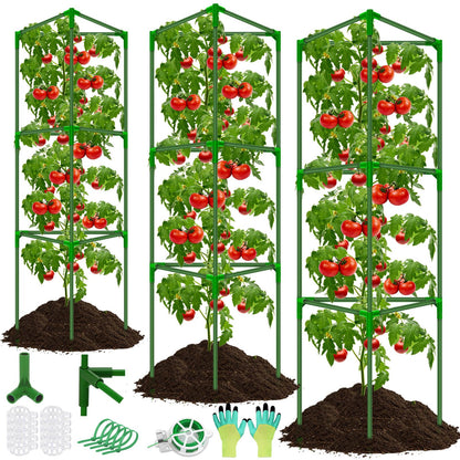 Tetutor Tomato Cages for Garden, 3 Pack Tomato Cage Trellis, Garden Cage Heavy Duty Tomato Stake Support, Garden Stakes Plant Cage for Pots Plants Vegetables