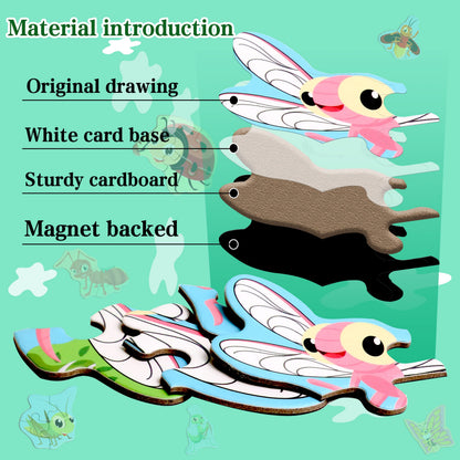 Magnetic Puzzles for Kids Ages 1-3, Travel Toddler Puzzles Ages 2-4 Year, Insect Activities Toy for Boys & Girls 3-5 yo - Learning Magnet Gift for Road Trip