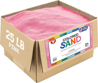 Hygloss Colored Sand for Crafts – 25 lb, Pink – Vibrant Colorful Fine Sensory Play Sand Art Kits for Kids – Classroom Activities for Children 3 4 5 6 7 8 9 10 11 12 – Safe for Ages 3+