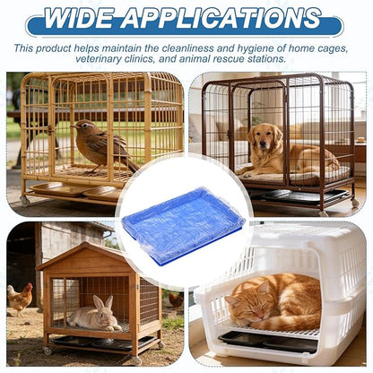 Disposable Bird Cage Liners, Clear Plastic Cage Liners for 28x20 Inch Pallets Tray Universal Elastic Film, (30 Pcs), Intended for Parakeet/Cockatiels/Rabbit/Guinea Pig