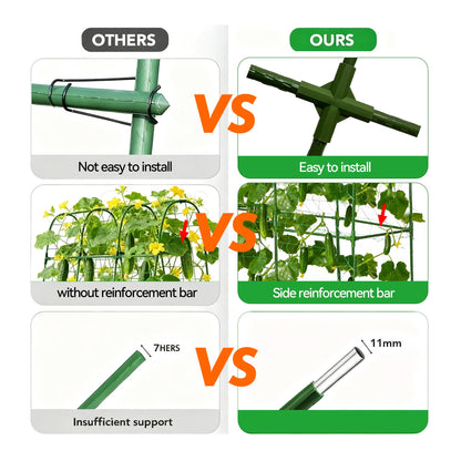 Garden Cucumber Trellis for Climbing Plants, Outdoor Metal Garden Arch Trellis, Plant Support for Vegetables Tomato Trellis Raised Garden Bed (Green, 47.2" Lx21.6 WX47.2 H-M)
