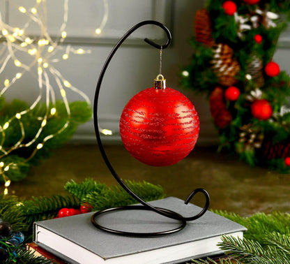 Abom 3 Pack 13in Ornament Display Stand, Air Plant Holder, Terrariums Hanger, Black Iron Hanging Hook for Christmas Halloween Decoration, Glass Crystal Witch Ball, Home Wedding, Party Decor