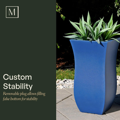 Mayne Valencia 30-Inch Tall Planter – Weather-Resistant Planter for Flowers – Durable Indoor/Outdoor Design for Patio, Porch, or Entryway