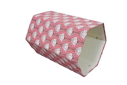 Generic 3.3 Gallon Cotton Hand Block Printed Paper Waste Basket |Small Decorative Trash Can for Housewarming Gifts in Living Room, Bedroom, Bathroom | Eco-Friendly, Plastic-Free (1, PINK LOTS)