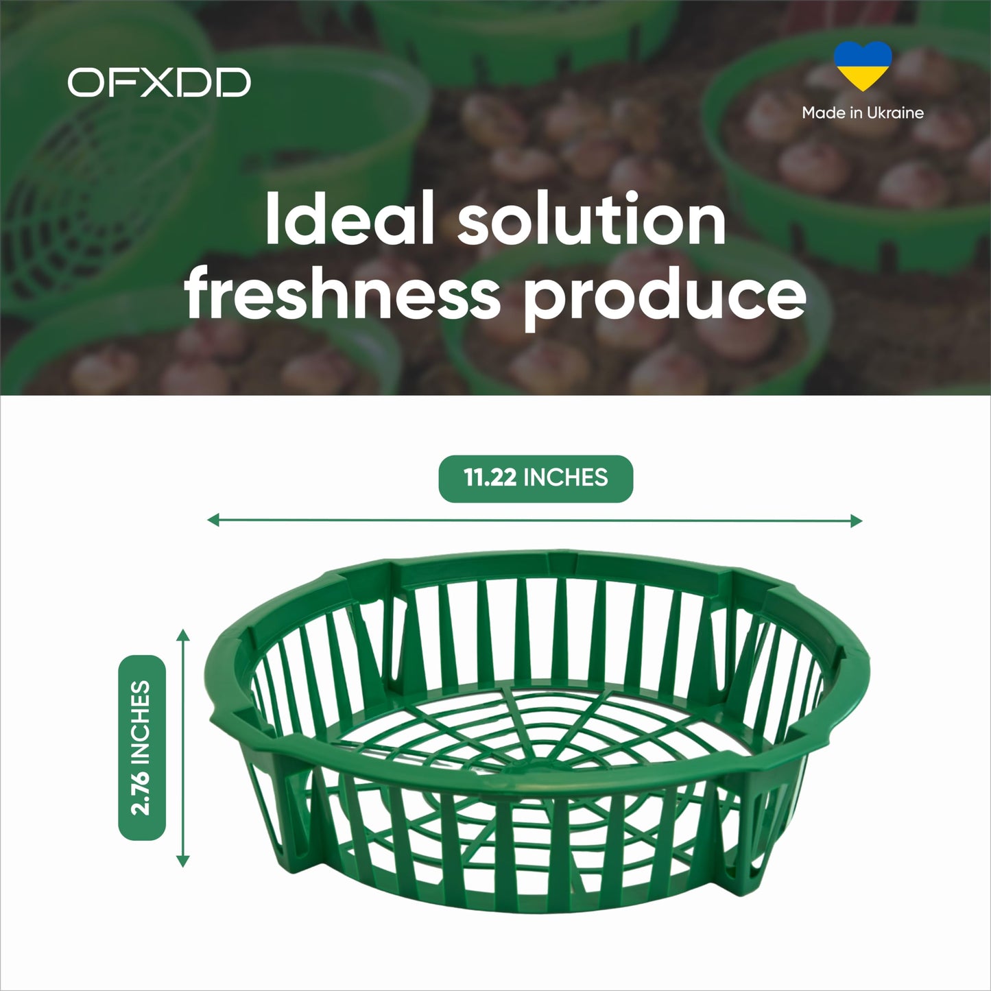 OFXDD Plant Trays - 6 Pcs Planting Basket for Onion - Plastic Trays for Flower Bulbs - Reusable Seedling Trays for Gardening, 11.22 Inch