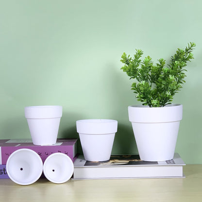 XXYXXY 2.95 inch Clay pots mini Craft Nursery Cactus pots Permeable Succulent Pottery pots DIY Home Office Desktop Window sill Decoration Wedding-White (20)