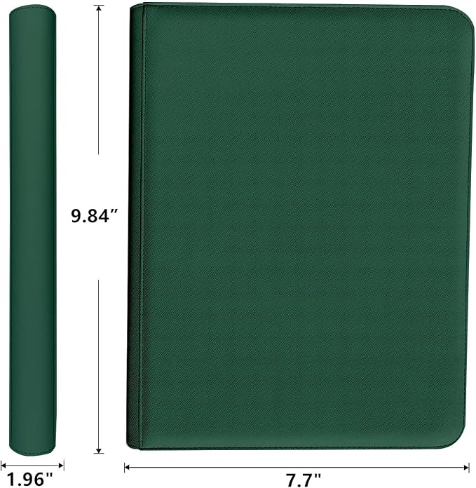 Trading Card Binder 4 Pocket, 240 Pockets Ringless PU Cover Card Collection Binder, Double Sided Card Binder Collector Album, Card Folder for MTG, TCG, Sports Cards, Game Card (Green, 4Pockets)