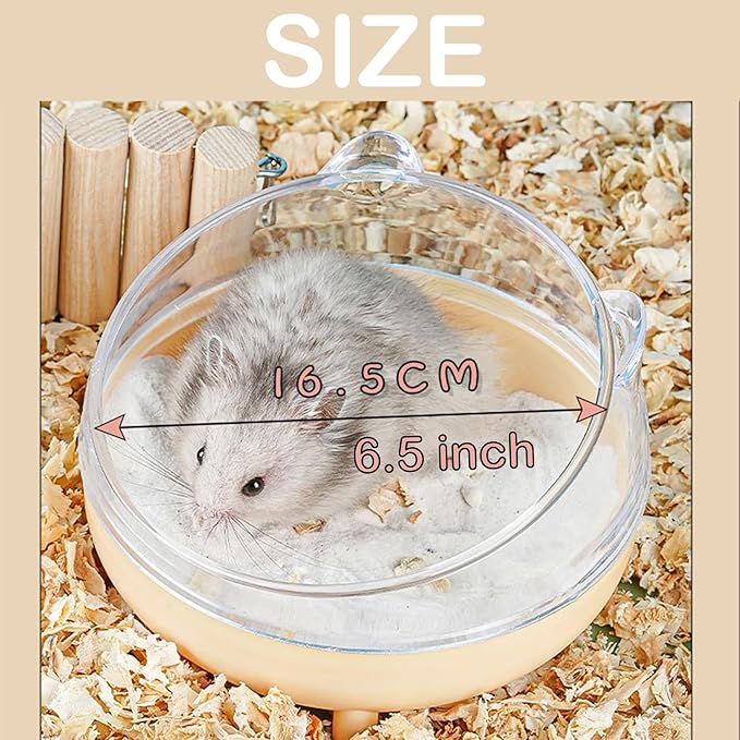 Meow&Woof 2 Hamster Sand Bath Container, Large Sandbox Toilet Gerbil Batheoom, Tiny Chinchilla Dust Bathtub Sand Bath Box for Hamster Cage Accessories 6.5 Inch 2 Pack Set