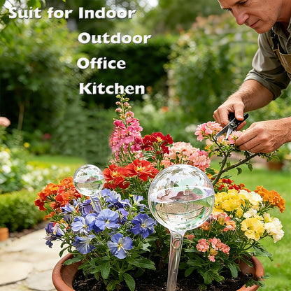Plant Self Watering Globes – Durable Self Watering Bulb, Automatic Plant Waterer Stake Ideal for Vacation & Daily Plant Care, Keep Houseplant, Garden, Hanging Basket Plant Hydrated While You’re Away