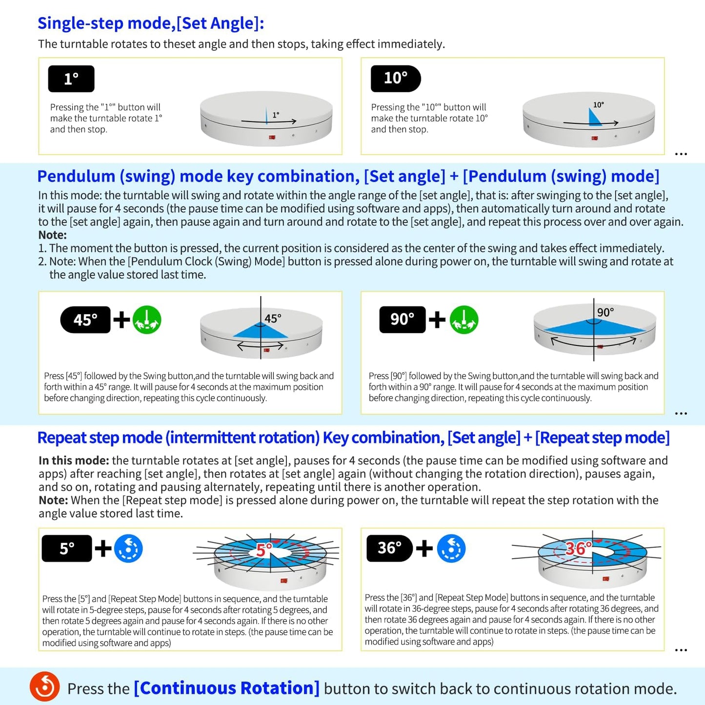 Programmable Motorized Electric Turntable Rotating Display Stand Rotating Platform Spinning Platform Secondary Development Motorized Electric Lazy Susan for 3D Scaner or Display with USB/Bluetooth