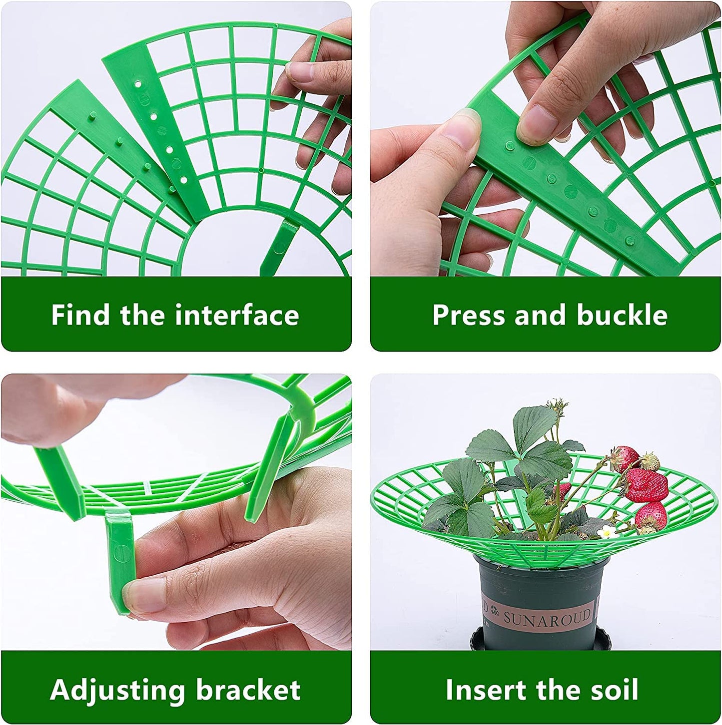 Fulanfudi 10 Pcs Strawberry Plant Support Stand Strawberry Growing Racks with 3 Sturdy Legs Strawberry Growing Frame Keeping Fruit Elevated to Avoid Ground Rot