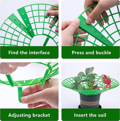 Fulanfudi 10 Pcs Strawberry Plant Support Stand Strawberry Growing Racks with 3 Sturdy Legs Strawberry Growing Frame Keeping Fruit Elevated to Avoid Ground Rot