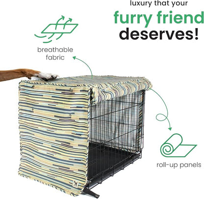 Molly Mutt I Don't Like Mondays Dog Crate Cover, 100% Cotton Canvas Cover with 2 Roll-Up Panels, Ideal for Dog or Cat Crate, Durable, Washable, and Free of Harmful Chemicals, 30" x 19" x 21"