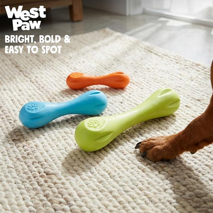 WEST PAW Zogoflex Hurley Dog Bone Chew Toy – Floatable Pet Toys for Aggressive Chewers, Catch, Fetch – Bright-Colored Bones for Dogs – Recyclable, Dishwasher-Safe, Non-Toxic, Large, Granny Smith