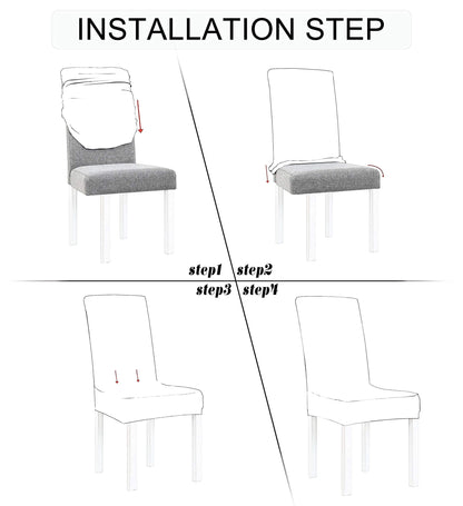 Obstal Black Stretch Spandex Dining Room Chair Covers ?Set of 4 Universal Removable Washable Chair Seat Slipcovers Protector for Kitchen, Ceremony, Wedding, Banquet, Hotel and Party
