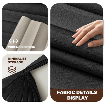 JILRON Accordion-Style Room Divider with Ceiling Track - Foldable Partition Curtain, Easy Installation(Black 100" W x 84" L-Pack of 1)