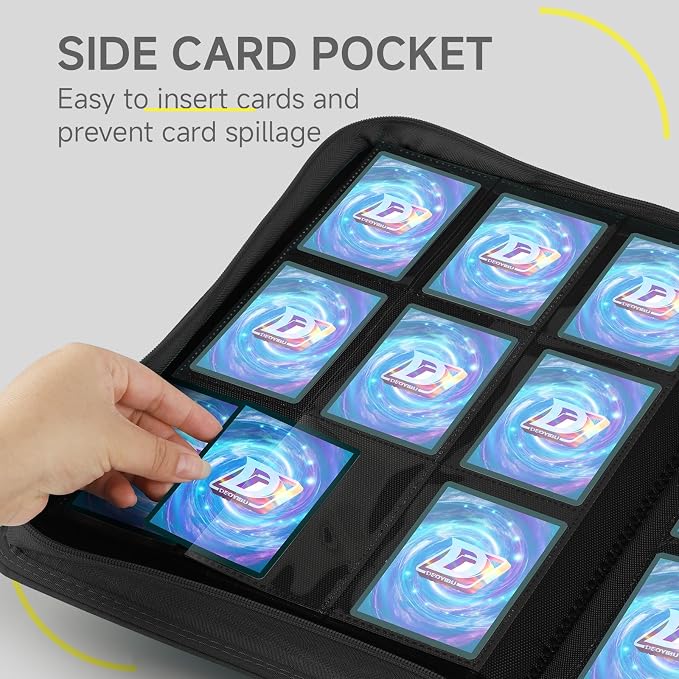 9 Pocket Card Binder,360 Pockets Trading Card Binder,Double Sided Pocket Collection Binder,Card Folder for MTG,TCG,Game Cards,Sport Cards,Black