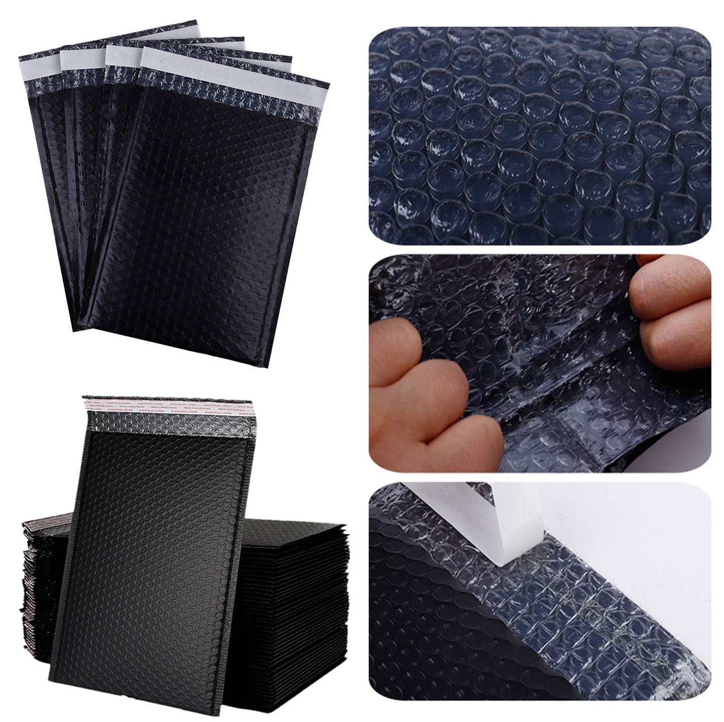 25Pack 5x7 Inches outside Small Black Poly Bubble Lined Mailers Padded Shipping Envelopes Self Seal Mailer Waterproof, Shockproof and Dustproof(Black 5x7 Inches-25pcs)