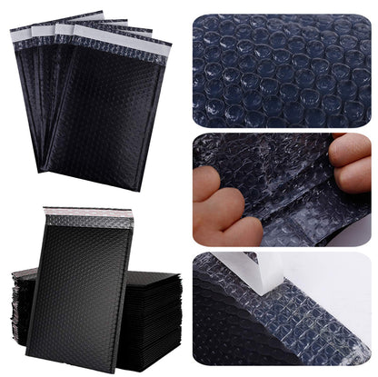 25Pack 5x7 Inches outside Small Black Poly Bubble Lined Mailers Padded Shipping Envelopes Self Seal Mailer Waterproof, Shockproof and Dustproof(Black 5x7 Inches-25pcs)
